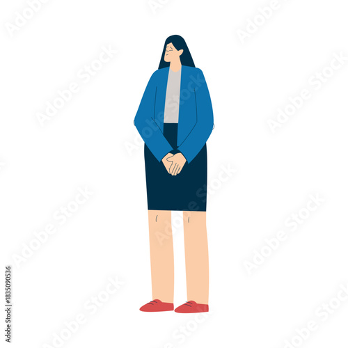 Business Woman Character in Standing Pose Vector Illustration