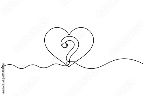 Creative question mark continuous one line drawing white background vector
