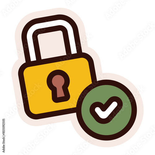 secure protection lock icon sticker