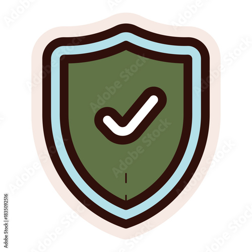 secure protection shield icon sticker