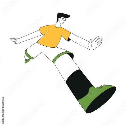Sport with Man Character Run Marathon Sprinting Vector Illustration