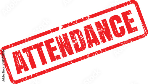 A red rubber stamp with the word Attendance is visible on a white background