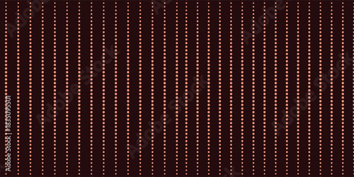 Vertical Rows of Peach Dots on Dark Brown Background Pattern.