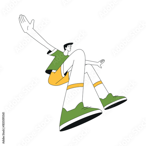 Sport with Man Character Play Basketball Game Vector Illustration