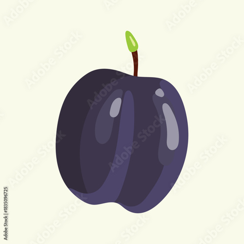 Flat Plum Illustration