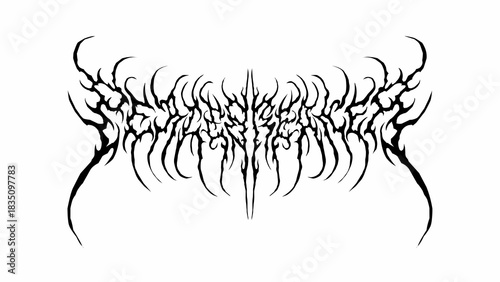 Peace Breaker, tribal metal typography, sharp symmetrical strokes for streetwear prints, posters, and extreme graphic designs