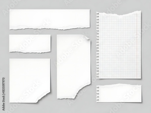 Wallpaper Mural Torn Paper Pieces on Gray Background for Design and Mockups Torontodigital.ca