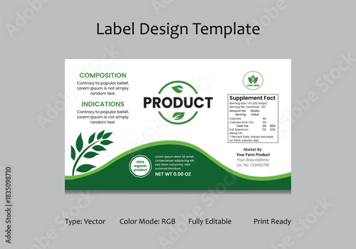 Minimalist Botanical Organic Label Template Design