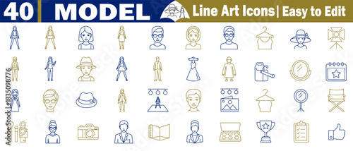 Silhouette of a female posing model on stage for a magazine studio fashion photography art line vector illustration. 