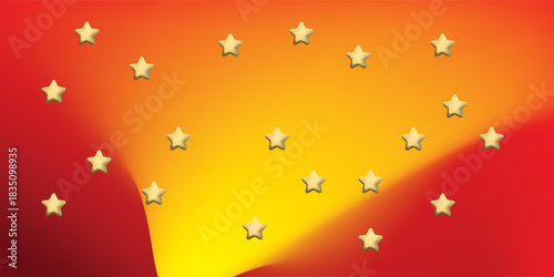 Dark red, yellow vector background with star. Modern geometrical abstract illustration with star. New Year design for business advert.