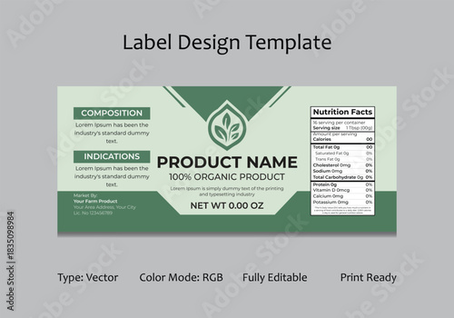 Natural Herbal Product Packaging Label Template Layout