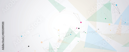 Futuristic molecule science background with hexagons, DNA strands, connected neural web