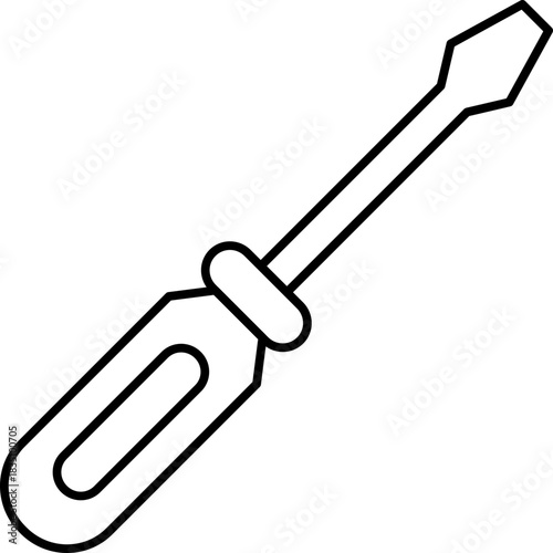 Black screwdriver icon - outline