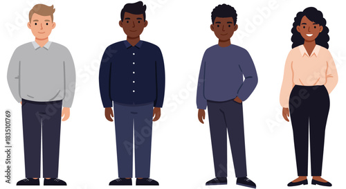 Diverse Group of People Standing Together Illustration startup