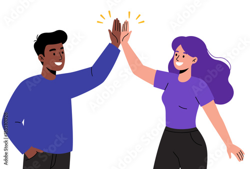 High Five Diverse Team Celebrating Success and Achievement startup