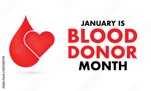 January Blood Donor Awareness Vector Design