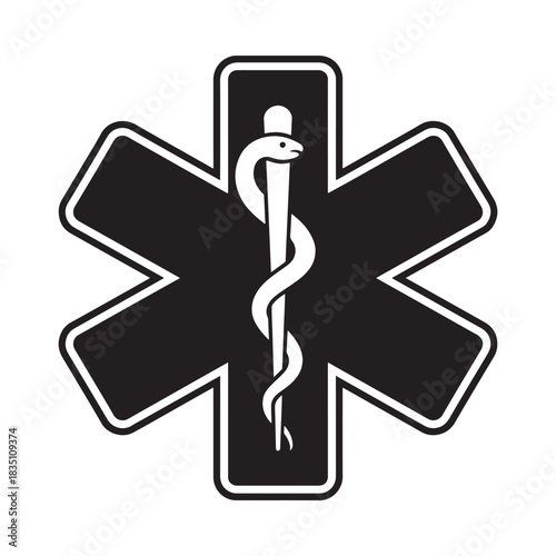 Star of life medical symbol vector illustration