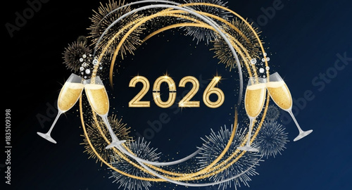 New year 2026 sign