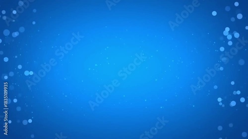 Abstract sparkling blue background with floating bokeh lights particles loop motion graphic