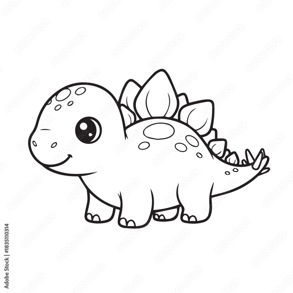 Fototapeta premium Stegosaurus dinosaur vector illustration coloring pages coloring book 