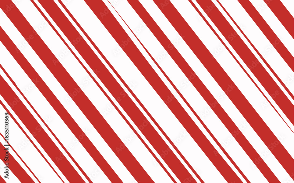 Naklejka premium Classic peppermint candy cane red and white diagonal striped seamless repeating vector pattern background illustration for festive seasonal marketing campaigns, holiday retail promotions, website wall