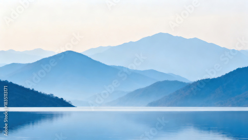 Light Blue Tone Landscape & Water Reflection Natural Photography
