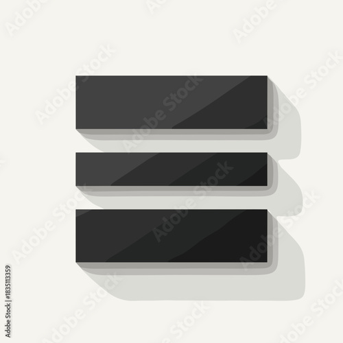 Menu icon represents graphical user interface element for navigation, application settings, website design. Menu icon, essential for seamless user experience, conveys simplicity.