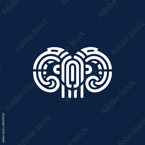 Minimalist Line Ram Logo