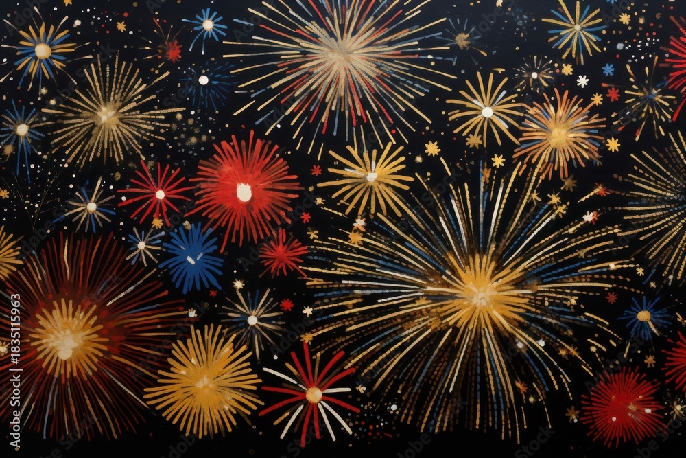 Obraz premium Firework fragment fireworks backgrounds outdoors.