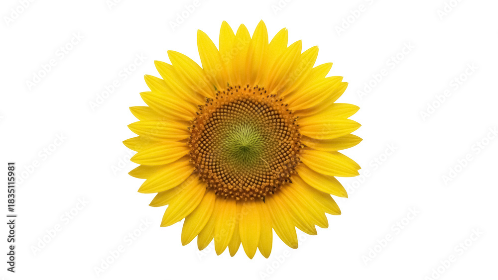Fototapeta premium Bright yellow sunflower PNG isolated on transparent background, vibrant summer flower for design projects and botanical themes