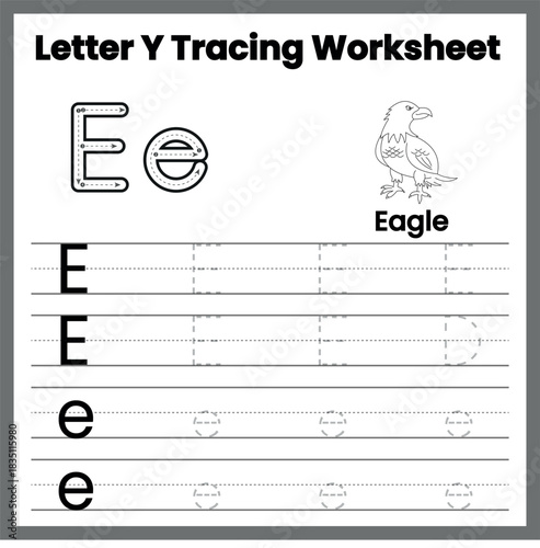 Letter Formation Ee Worksheet – Uppercase and Lowercase E Tracing Practice Page