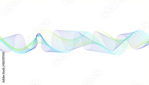 Abstract wave or sound frequency. translucent flowing lines.