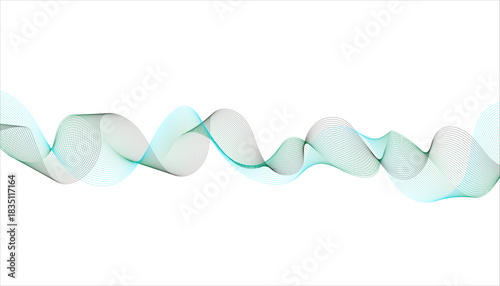 Abstract sine wave graphic in light pastel colors on a clean background. Undulating ribbon.