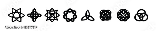 Celtic knots. Set of sacred vector patterns. Traditional celtic elements. Set of celtic symbols and signs. For tattoo, sandblasting, plotter and laser cutting, vector illustration.