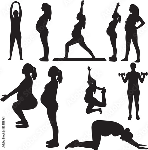 Silhouette of Pregnant Women Exercising A Guide to Staying Active During Pregnancy