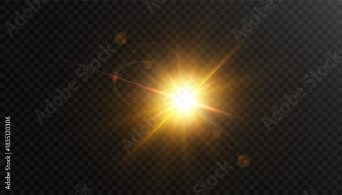 Golden light bursts, light explosions on a black background with rays and glare. Suitable for entrance scenes, magic, shows, and festive effects.	
