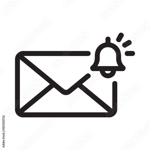 Email notification bell icon for inbox message