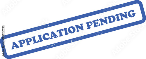 Application Pending Blue Stamp Isolated on White Background Retro Grunge Design