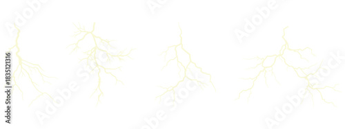 Lightning Bolt Vector Set – Electric Thunder Clipart, Flash Silhouette