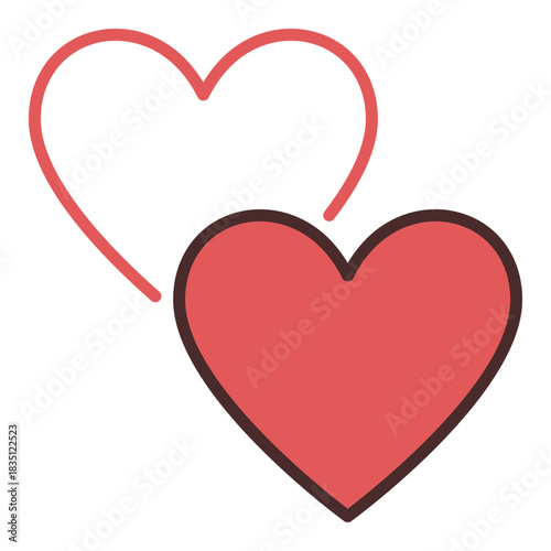 Hearts vector tribute colored icon or symbol