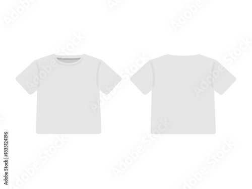 Tシャツ　服　前面　背面　イラストセット（白色）