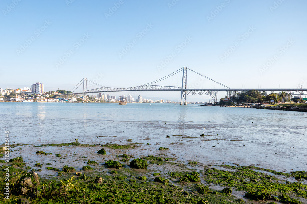 Naklejka premium Hercilio Luz Bridge in Florianopolis, Santa Catarina, Brazil.