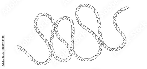 Coiled Rope Outline Vector
