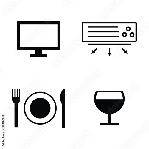 Hotel Icons Set – Travel And Hospitality