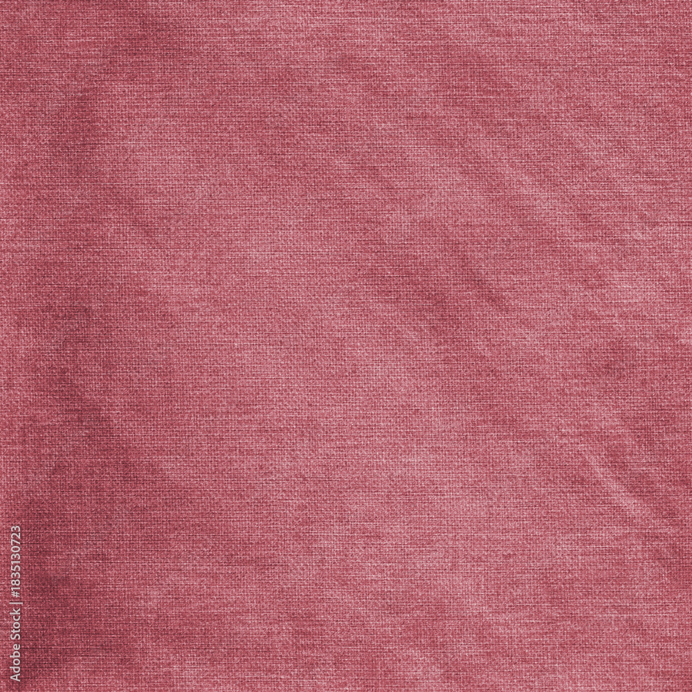 Fototapeta premium Deep rose-red textured fabric surface with visible linen weave, great for textile mockups, decor themes, and creative backdrops.