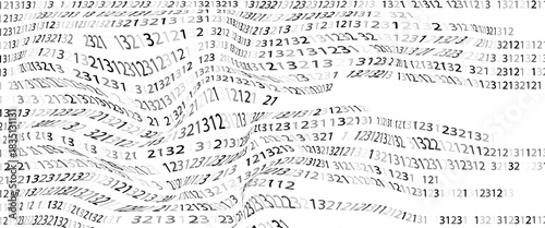 Big data futuristic design . Digital visualization . Particles stream . Binary background . Technology information concept . Vector