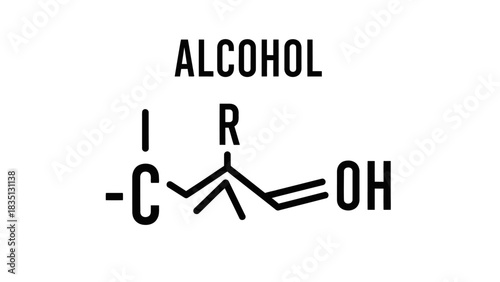 Iconic Representation of Alcohol Functional Group (R-OH)