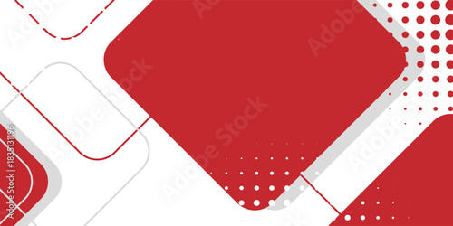 White background with abstract red grey square decoration. Vector illustration for modern presentation background, brochure design, business card background, website slider, landing page