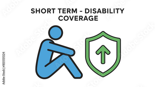 Simple and modern vector illustration representing the concept of Short Term Disability Coverage.