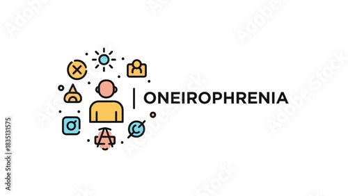 Oneirophrenia Mental Disorder Icon - Dream-like State and Hallucinations